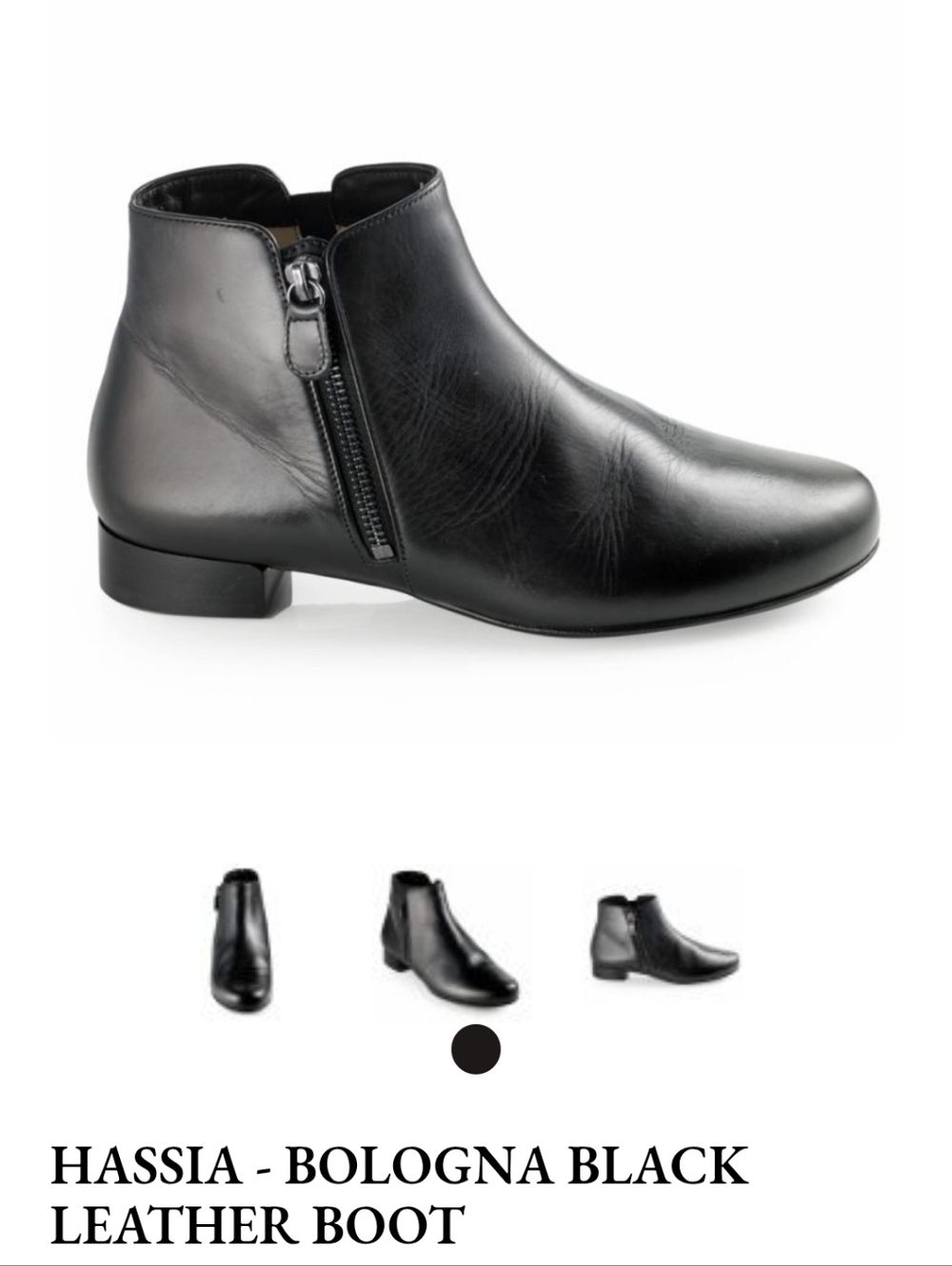 Hassia Bologna Black Leather Ankle Boot Size US 8.5
